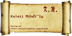 Keleti Mihály névjegykártya